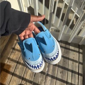 Vans Kids Blue Shark Slip-On Sneakers